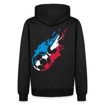 france foot supporter equipe coq2 flamme - Sweat à capuche Premium bio Homme - noir - Dos - Nico (187cm)