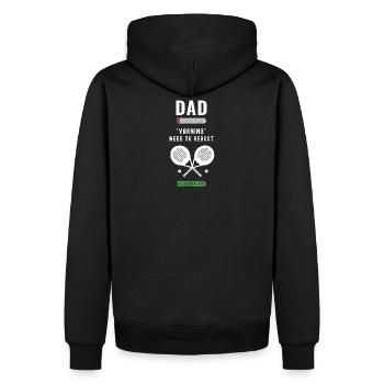 Papa batterie basse. Avertissement besoins Padel pour la charge - Sweat à capuche Premium bio Homme - noir - Dos - Nico (187cm)