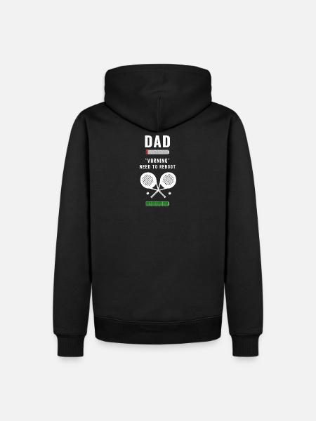 Papa heeft bijna geen batterij meer. Waarschuwing heeft Padel nodig om op te laden - Mannen Premium Bio hoodie - zwart