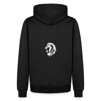Silhouette Tête De Lion - Sweat à capuche Premium bio Homme - noir - Dos - Nico (187cm)