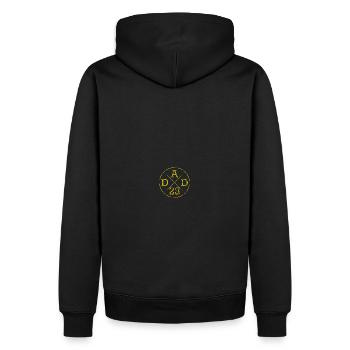 Papa 23 Père Papa 2023 - Sweat à capuche Premium bio Homme - noir - Dos - Nico (187cm)