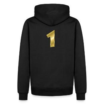 nummer 1 - Männer Premium Bio Hoodie - Schwarz - Hinten - Nico (187cm)