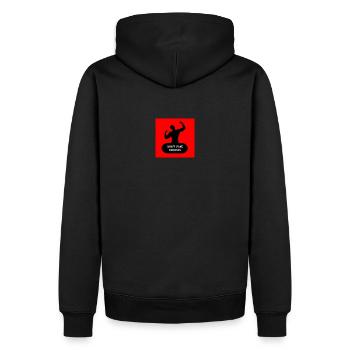 Kein Platz für Ausreden - Männer Premium Bio Hoodie - Schwarz - Hinten - Nico (187cm)