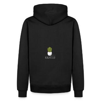 Cactus dans un pot - Sweat à capuche Premium bio Homme - noir - Dos - Nico (187cm)