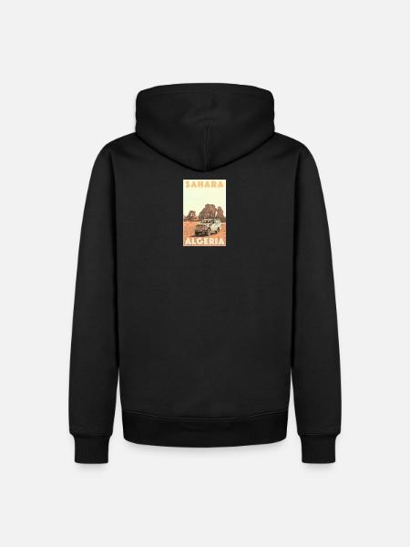 4x4 Fahrzeug in der Sahara - Männer Premium Bio Hoodie - Schwarz