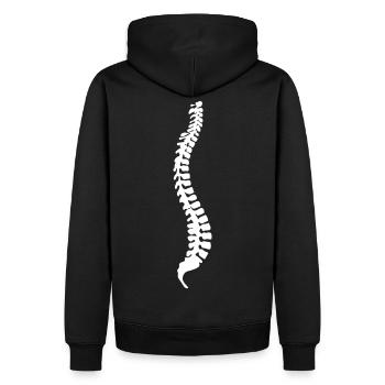 Wirbelsäule - Rücken - Männer Premium Bio Hoodie - Schwarz - Hinten - Nico (187cm)