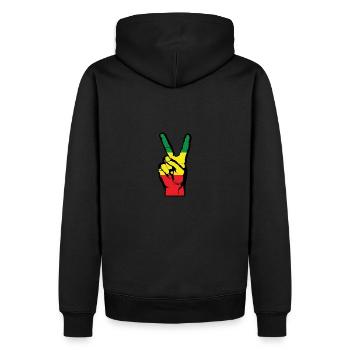 Finger Peace - Sweat à capuche Premium bio Homme - noir - Dos - Nico (187cm)