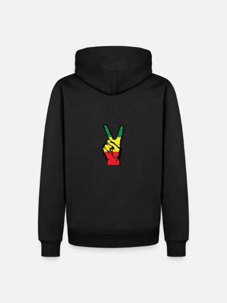 Peace Finger - Men’s Premium Organic Hoodie - black