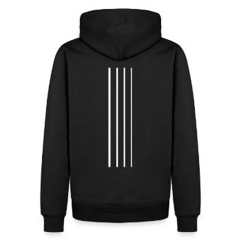 Bass - Männer Premium Bio Hoodie - Schwarz - Hinten - Nico (187cm)