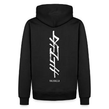 Valhalla Runes Norse Symbol Viking Characters - Men’s Premium Organic Hoodie - black - Back - Nico (187cm)