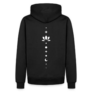 Lotusblumen Ornament - Männer Premium Bio Hoodie - Schwarz - Hinten - Nico (187cm)