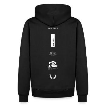 Le revers - Sweat à capuche Premium bio Homme - noir - Dos - Nico (187cm)