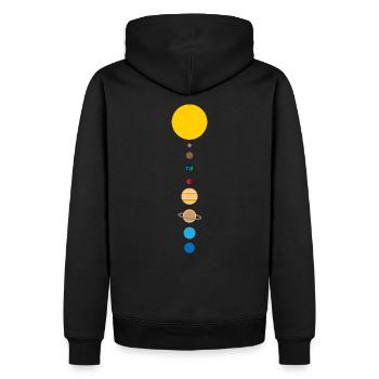 Système solaire minimal - Sweat à capuche Premium bio Homme - noir - Dos - Nico (187cm)