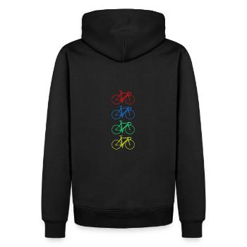 Farbige Fahrräder - Männer Premium Bio Hoodie - Schwarz - Hinten - Nico (187cm)
