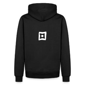Boîte d’ornement dans une boîte - Blanc vectoriel - Sweat à capuche Premium bio Homme - noir - Dos - Nico (187cm)