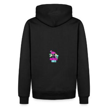 Summer Vibes Flamingo Idée cadeau d’été - Sweat à capuche Premium bio Homme - noir - Dos - Nico (187cm)
