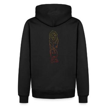 Lion & Lionceau lineart - Sweat à capuche Premium bio Homme - noir - Dos - Nico (187cm)
