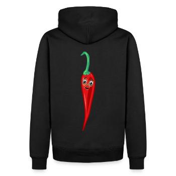 Chilischote Peperoni Küche Köche Koch - Männer Premium Bio Hoodie - Schwarz - Hinten - Nico (187cm)