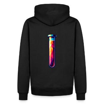 Tube à essai géométrique abstrait : Œuvre d’art scientifique - Sweat à capuche Premium bio Homme - noir - Dos - Nico (187cm)