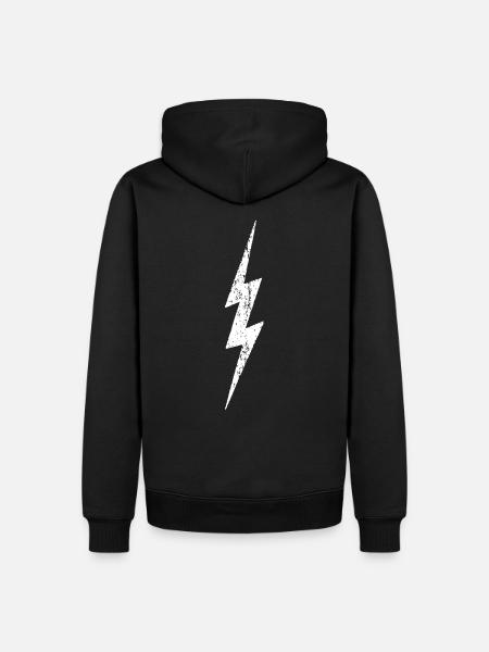 Blitz - Lightning Bolt - distressed - Männer Premium Bio Hoodie - Schwarz