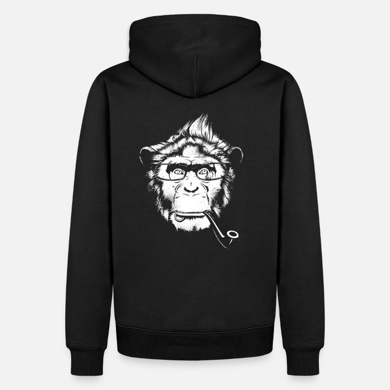 Ironic Chimp - Darks - Männer Premium Bio Hoodie - Schwarz