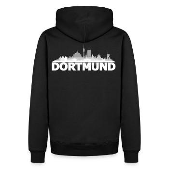 lumière dortmund - Sweat à capuche Premium bio Homme - noir - Dos - Nico (187cm)