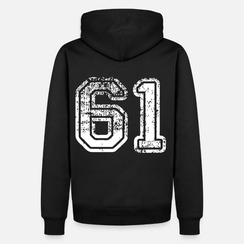61 - Männer Premium Bio Hoodie - Schwarz