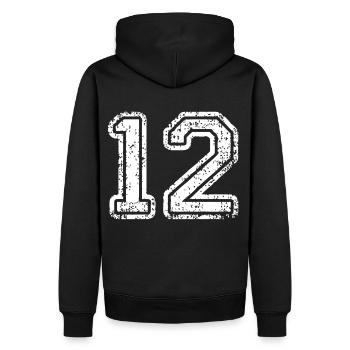 12 - Sweat à capuche Premium bio Homme - noir - Dos - Nico (187cm)