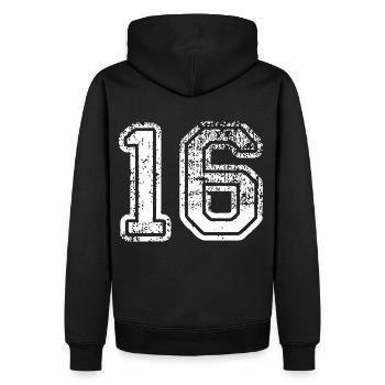 16 - Men’s Premium Organic Hoodie - black - Back - Nico (187cm)
