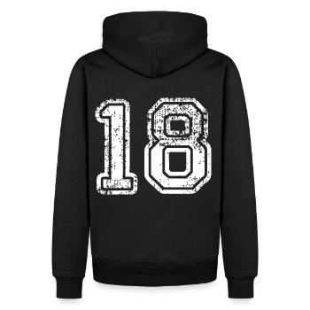 18 - Men’s Premium Organic Hoodie - black - Back - Nico (187cm)
