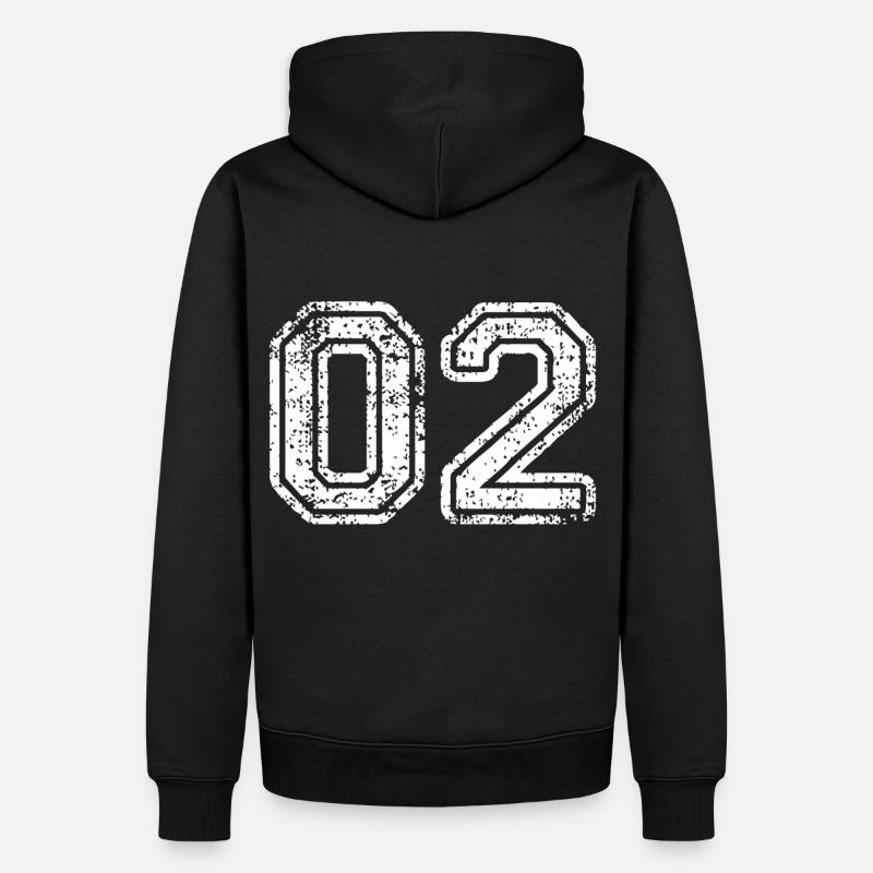 02 - Sweat à capuche Premium bio Homme - noir