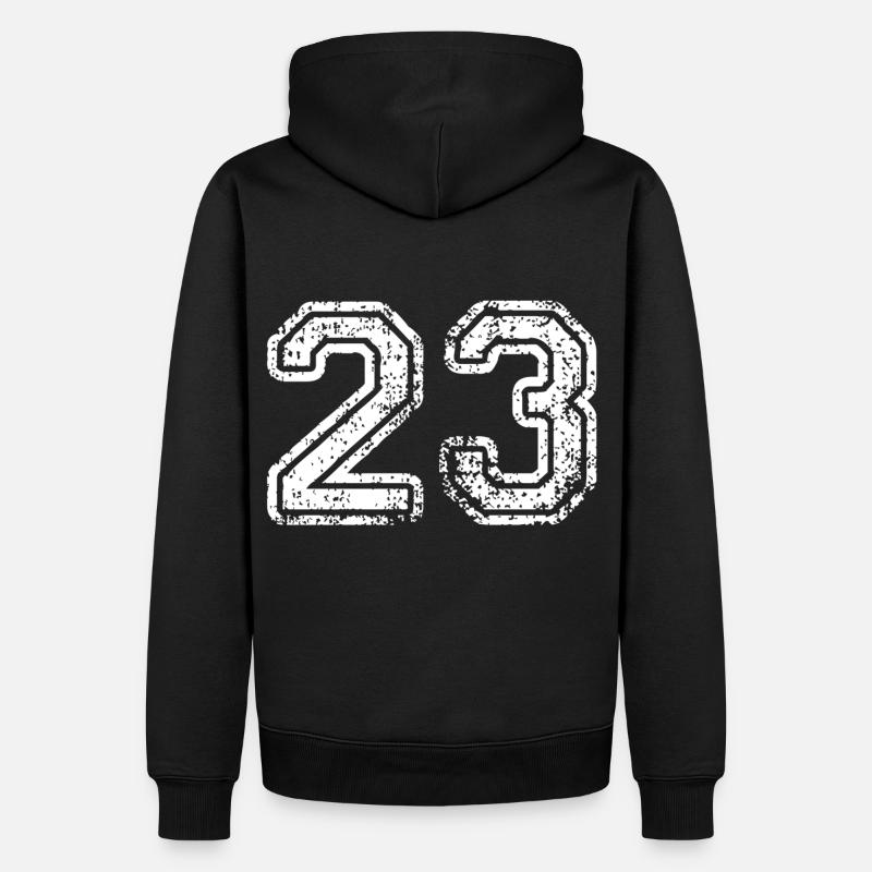 23 - Sweat à capuche Premium bio Homme - noir