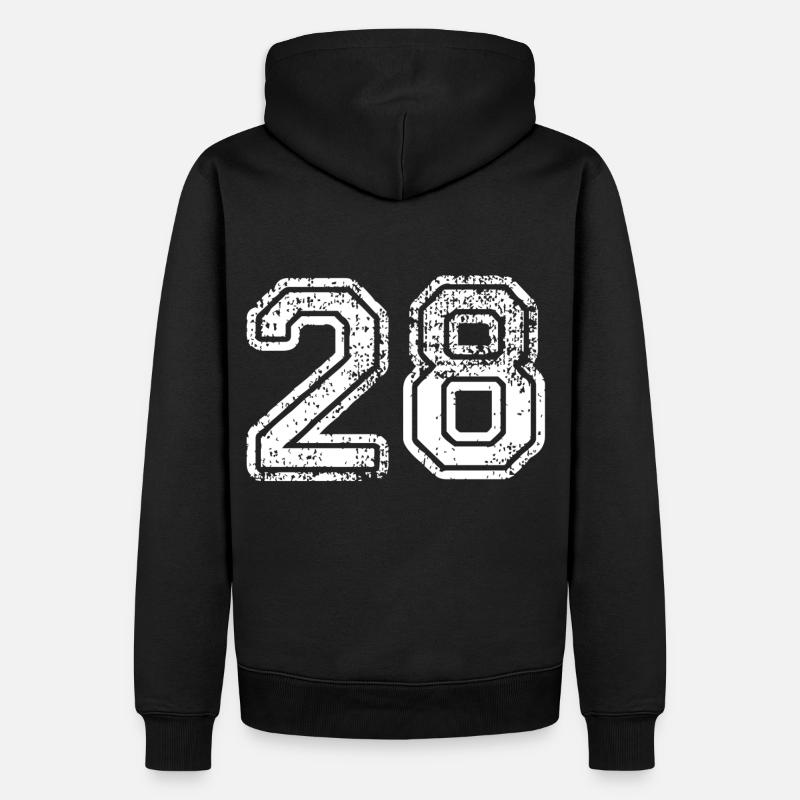 28 - Sweat à capuche Premium bio Homme - noir