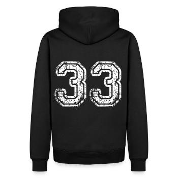 33 - Sweat à capuche Premium bio Homme - noir - Dos - Nico (187cm)
