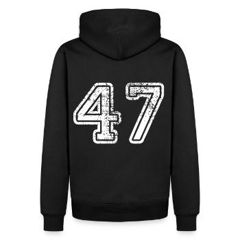 47 - Men’s Premium Organic Hoodie - black - Back - Nico (187cm)