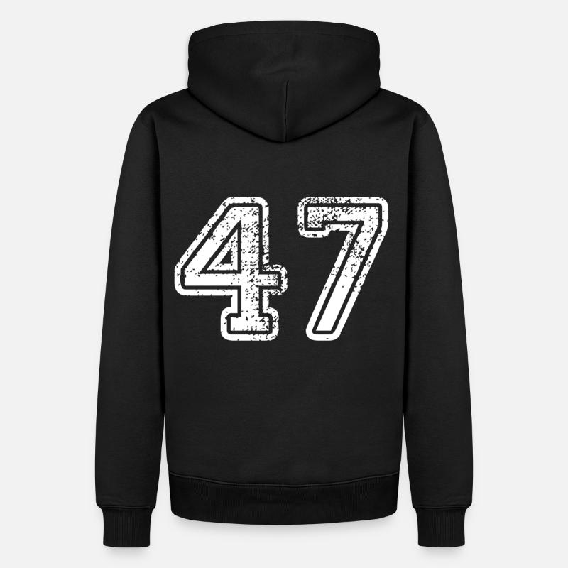47 - Sweat à capuche Premium bio Homme - noir