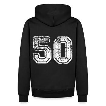 50 - Men’s Premium Organic Hoodie - black - Back - Nico (187cm)