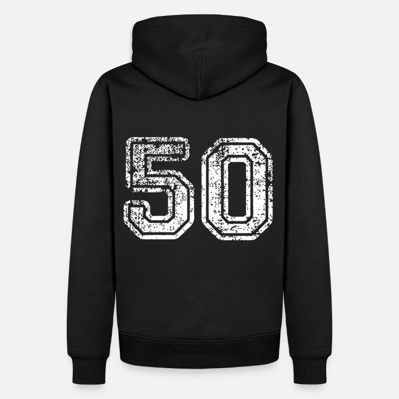 50 - Männer Premium Bio Hoodie - Schwarz