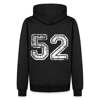52 - Männer Premium Bio Hoodie - Schwarz - Hinten - Nico (187cm)