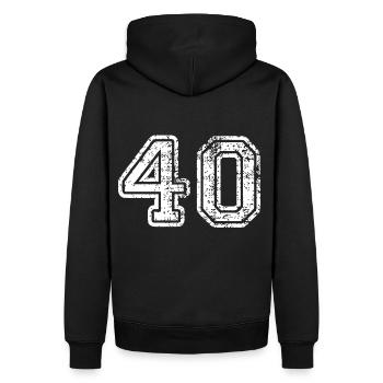 40 - Men’s Premium Organic Hoodie - black - Back - Nico (187cm)