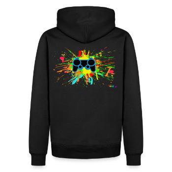 Controller Splatter Gamer - Men’s Premium Organic Hoodie - black - Back - Nico (187cm)