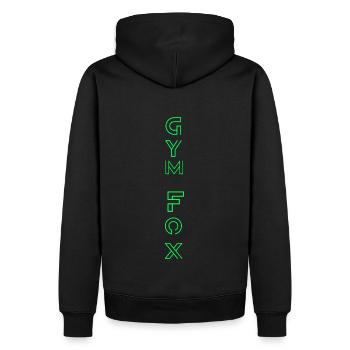 GYM FOX - Motivating Gym and Fitness Designs - Men’s Premium Organic Hoodie - black - Back - Nico (187cm)