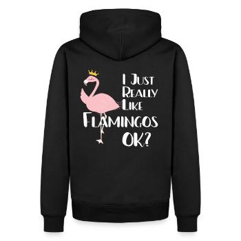 Cadeau Flamingo - Sweat à capuche Premium bio Homme - noir - Dos - Nico (187cm)