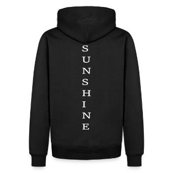 Sunshine! Trage den Sonnenschein nach außen! - Männer Premium Bio Hoodie - Schwarz - Hinten - Nico (187cm)