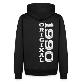 Né en 1990 33ème anniversaire Cadeau homme / femme - Sweat à capuche Premium bio Homme - noir - Dos - Nico (187cm)