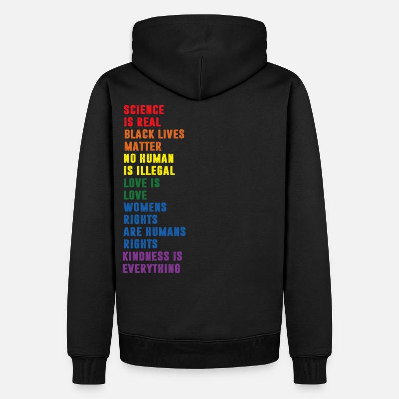 Science Is Real Black Lives Matter LGBTQ CSD Pride - Männer Premium Bio Hoodie - Schwarz