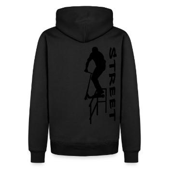 Street 3 - Sweat à capuche Premium bio Homme - noir - Dos - Nico (187cm)