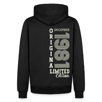 Original December 1981 41st birthday gift - Men’s Premium Organic Hoodie - black - Back - Nico (187cm)