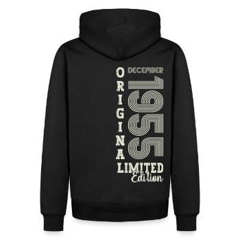 Original December 1955 67th birthday gift - Men’s Premium Organic Hoodie - black - Back - Nico (187cm)