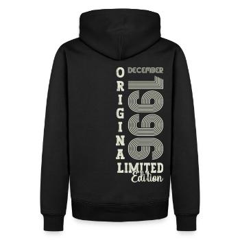 Original December 1996 26th Birthday Gift - Men’s Premium Organic Hoodie - black - Back - Nico (187cm)